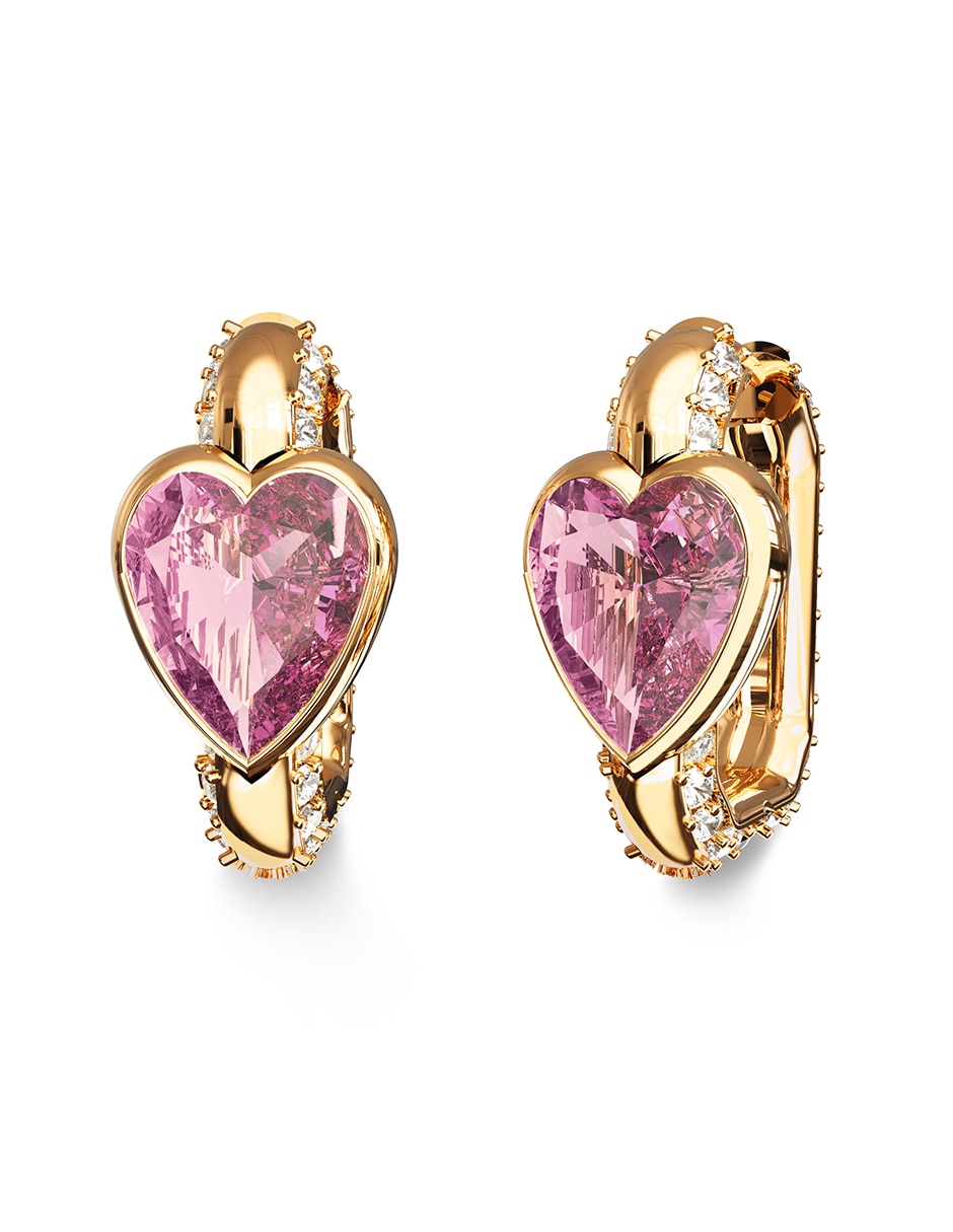 Broqueles de corazón crystal love con acabado brillante zirconia cúbica 1