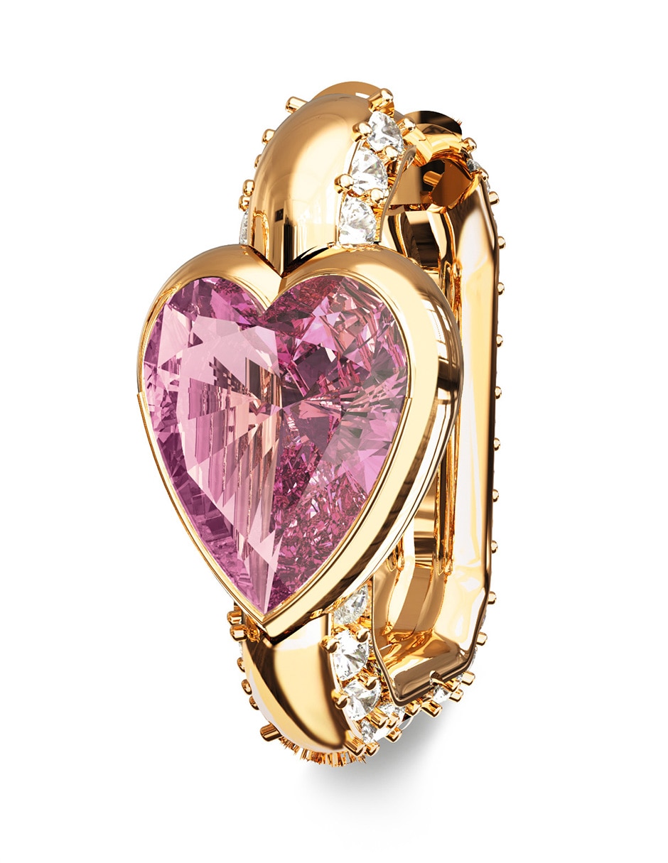 Broqueles de corazón crystal love con acabado brillante zirconia cúbica
