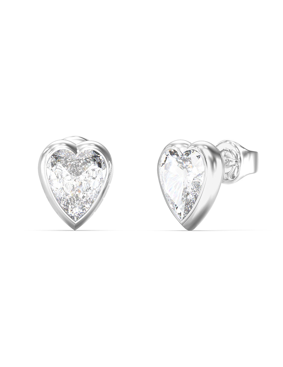 Broqueles de corazón crystal love con acabado brillante zirconia cúbica 1