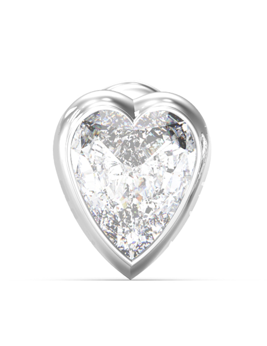 Broqueles de corazón crystal love con acabado brillante zirconia cúbica