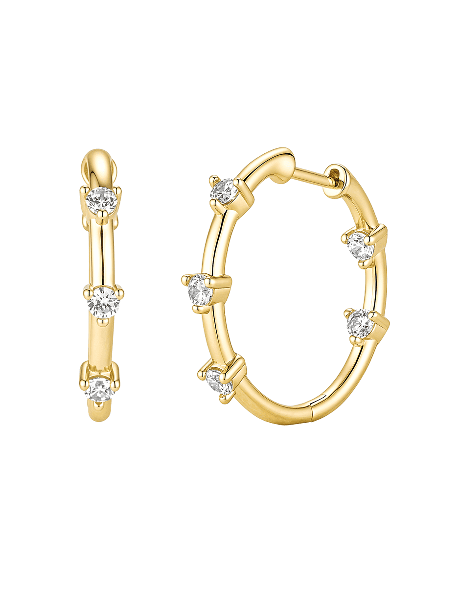 Arracadas golden circonias 14 k con acabado baño de oro zirconia 1