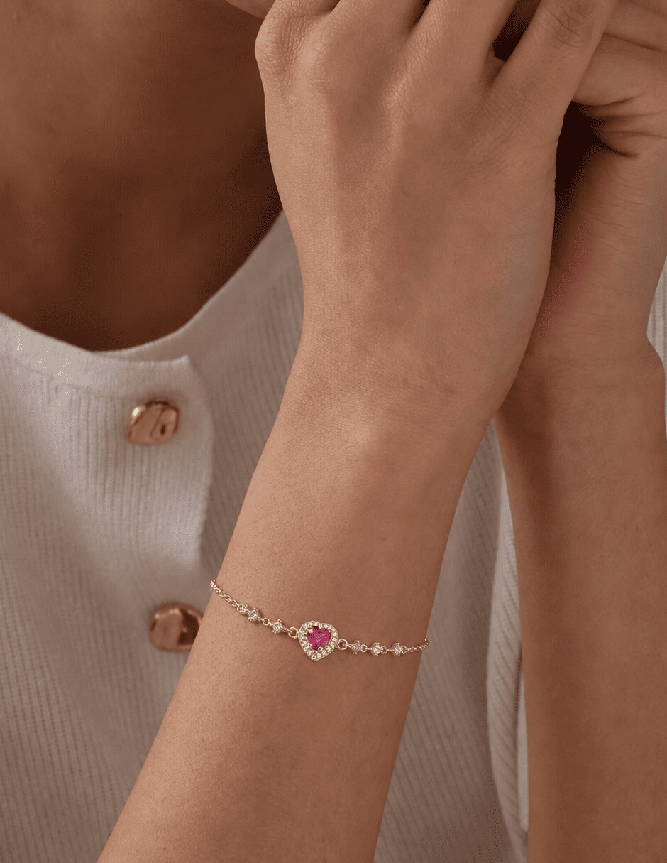 Pulsera baño de oro 14 K zirconia 2