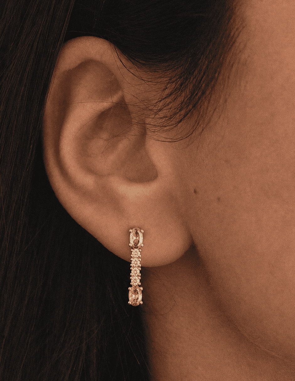 Aretes cortos golden circonias 14 k con acabado baño de oro zirconia 4