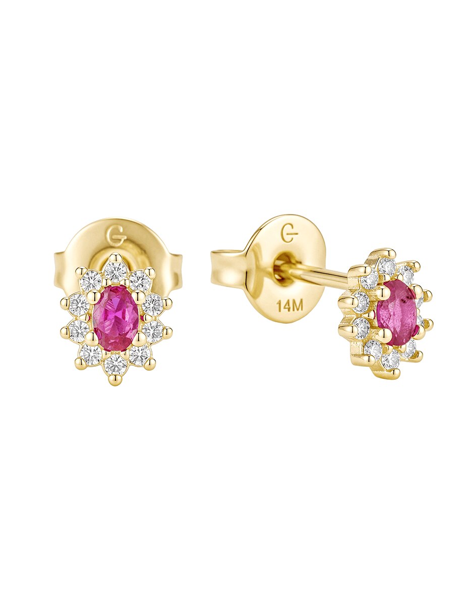 Aretes y collar ovalados golden circonias 14 k zirconia 4