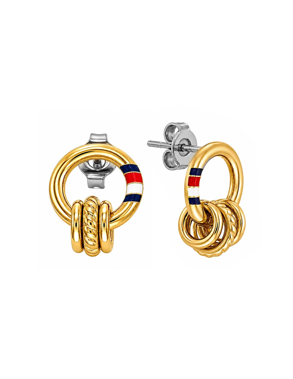 Aretes cortos feminine rope con acabado brillante Aretes cortos feminine rope con acabado brillante