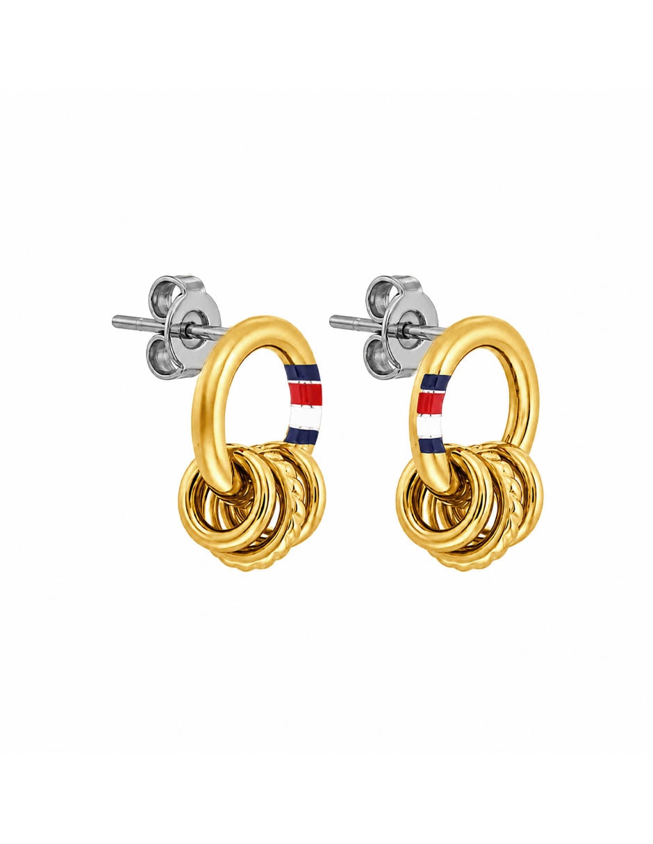 Aretes cortos feminine rope con acabado brillante 3