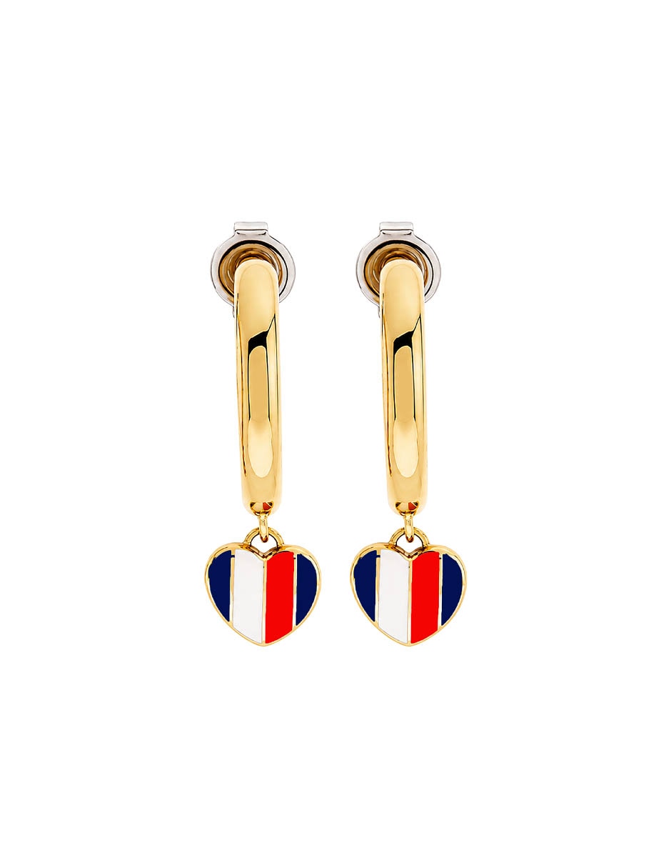 Aretes cortos de corazón heart charms con acabado brillante 3