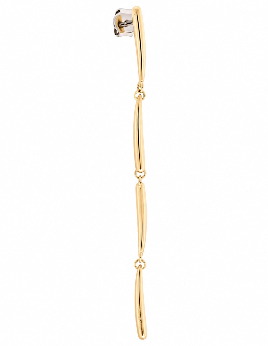 Aretes largos elongated drop le de acero inoxidable con acabado brillante