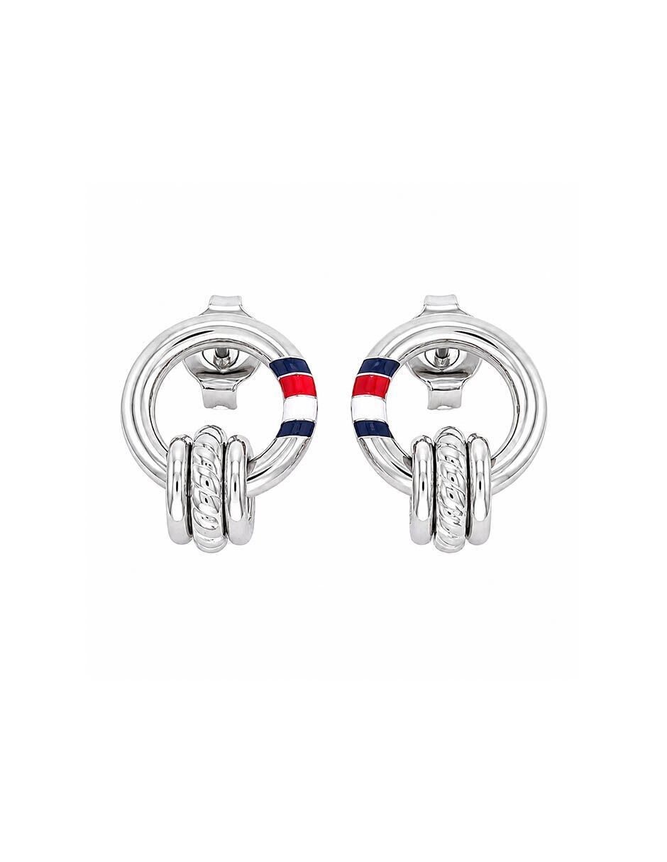 Aretes cortos feminine rope con acabado brillante 3