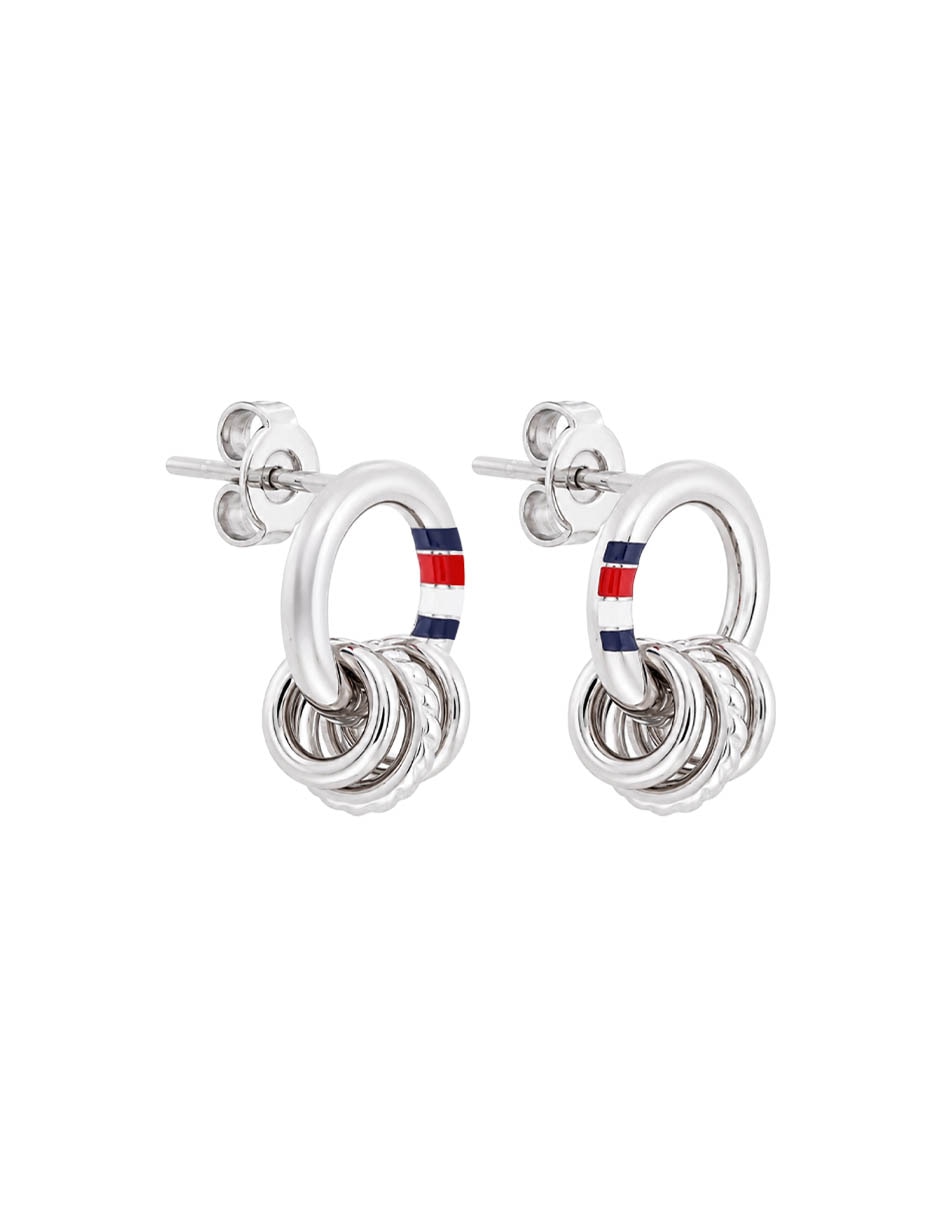 Aretes cortos feminine rope con acabado brillante 2