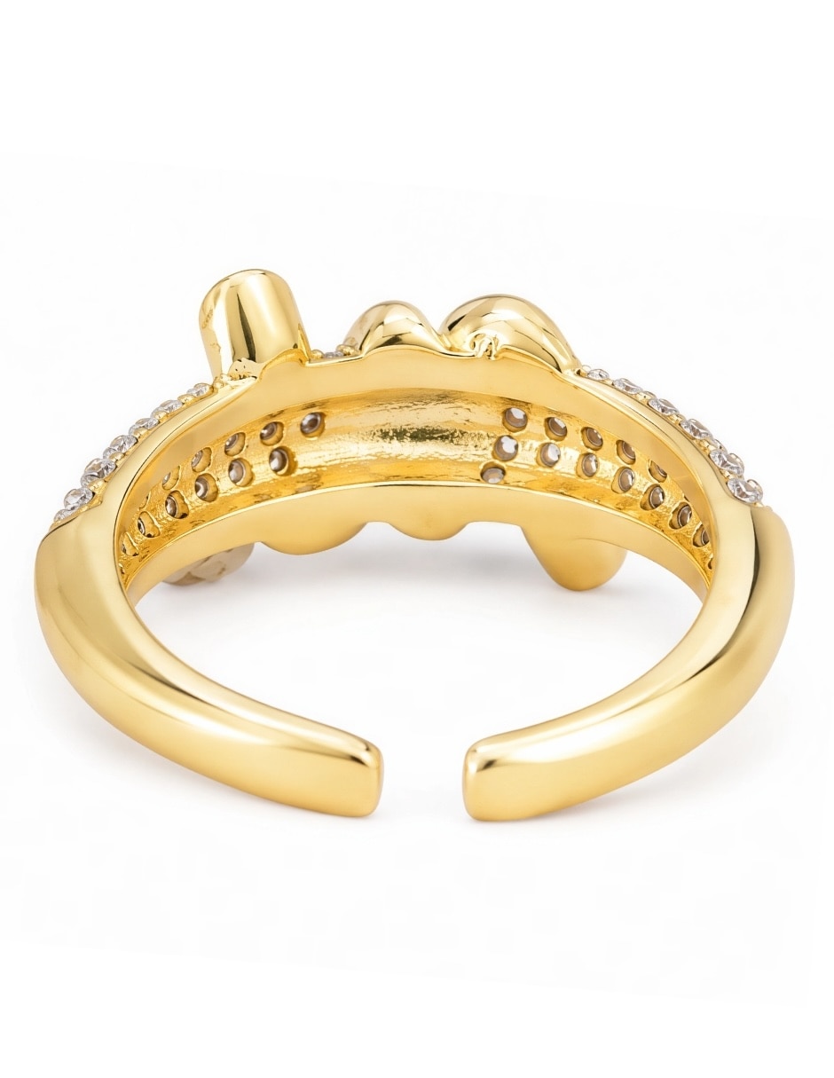 Anillo Nexo zirconia baño de oro 9