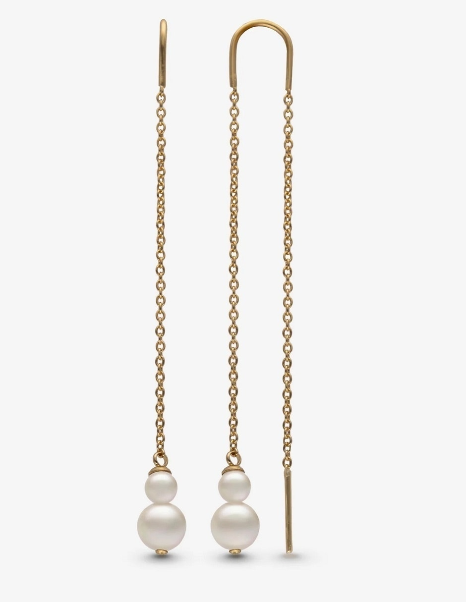 Aretes largos largos de españa duet de perla p 925 con acabado mate perla