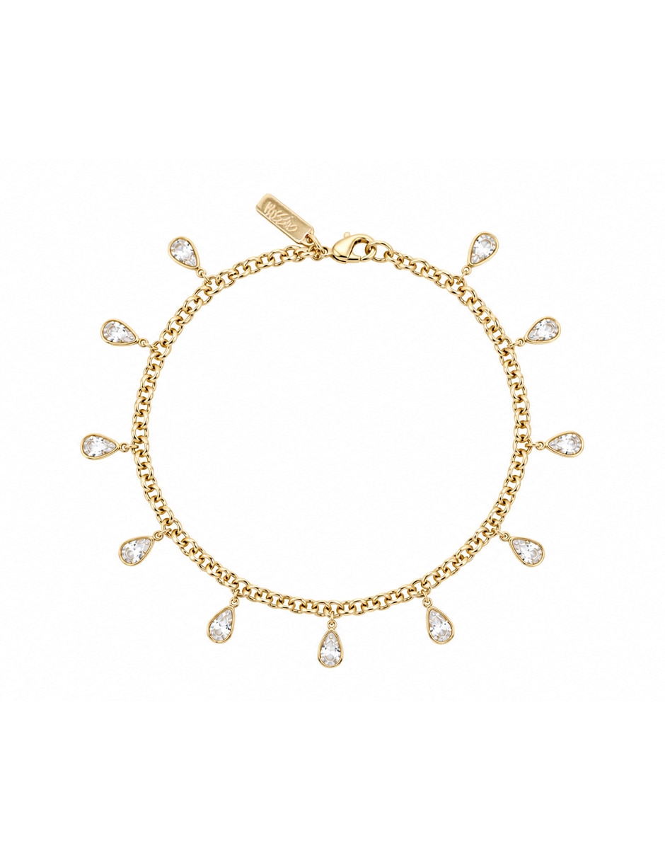 Pulsera de metal con zirconia cúbica metales charms