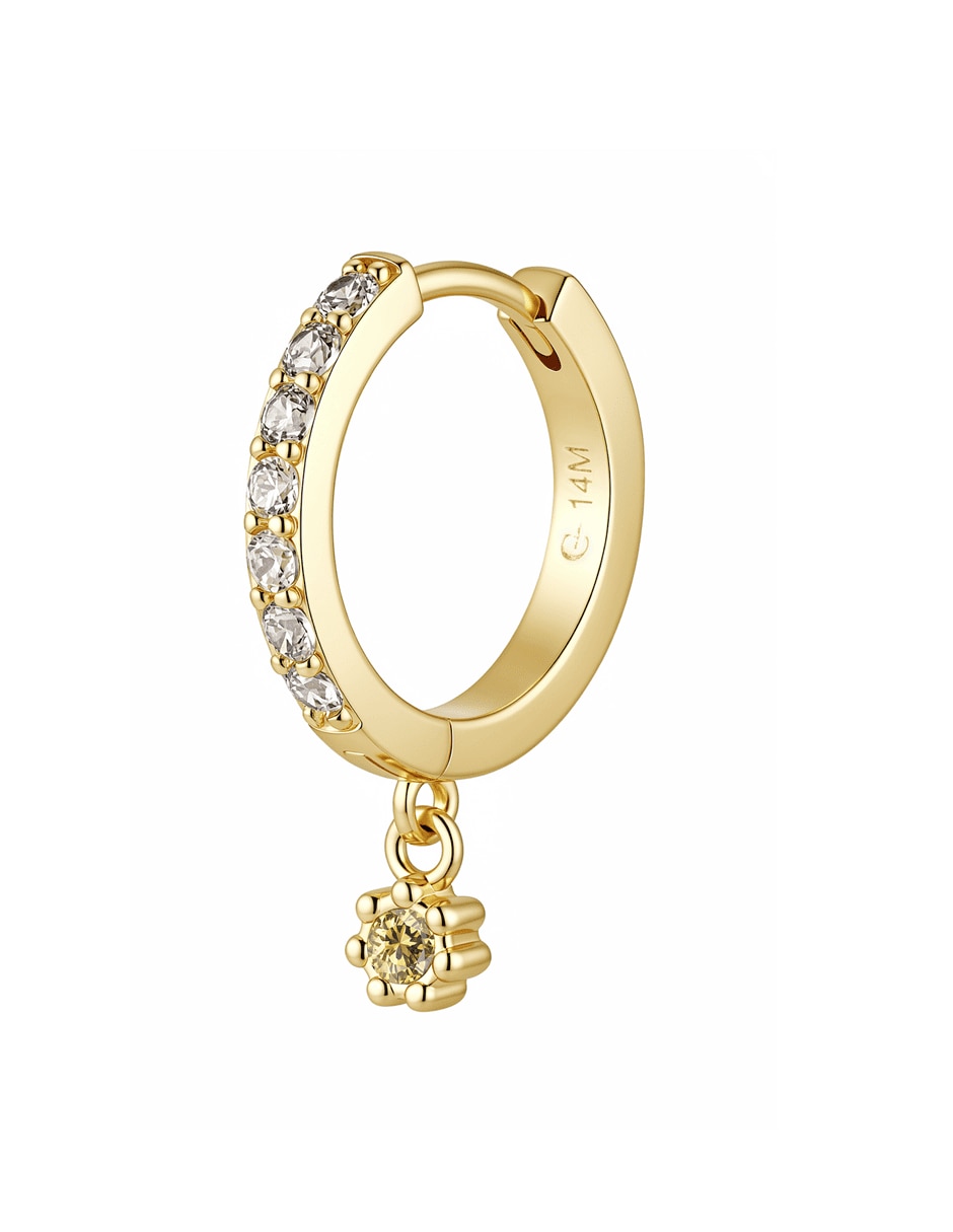 Huggies golden circonias 14 k con acabado baño de oro zirconia 3