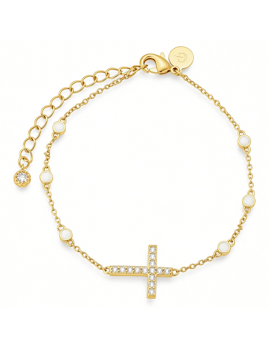Pulsera baño de oro 14 K zirconia 1