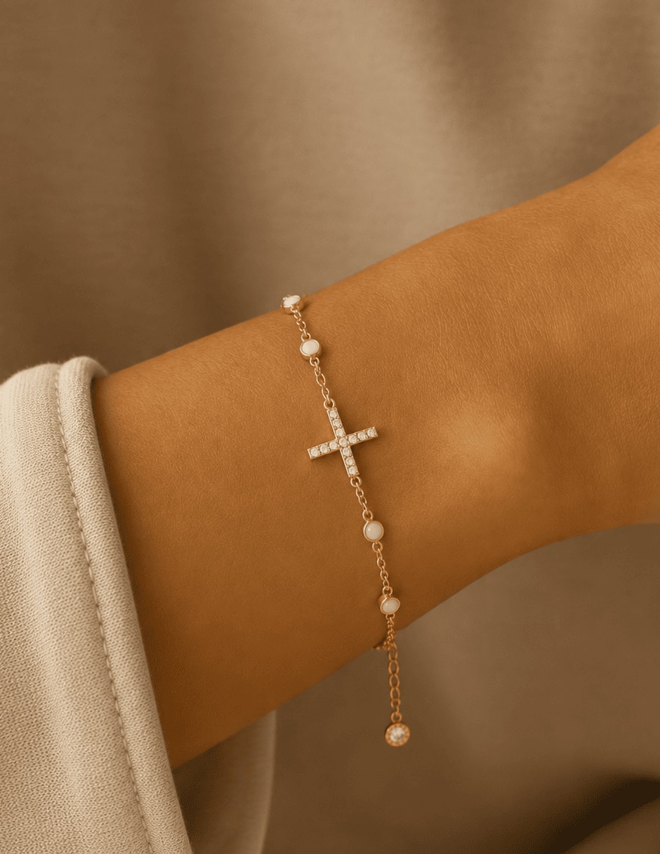 Pulsera baño de oro 14 K zirconia 3