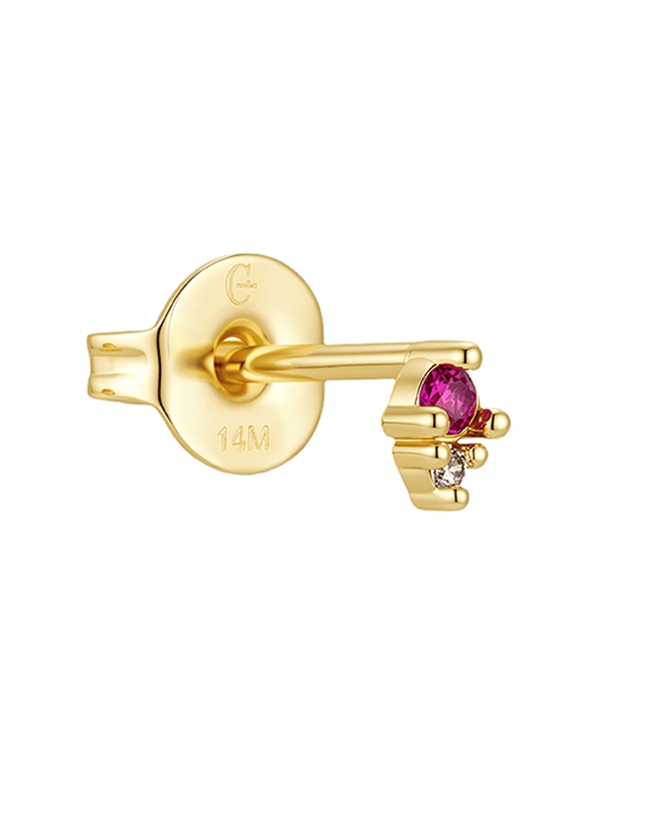 Piercing de gota golden circonias 14 k con acabado baño de oro zirconia 2