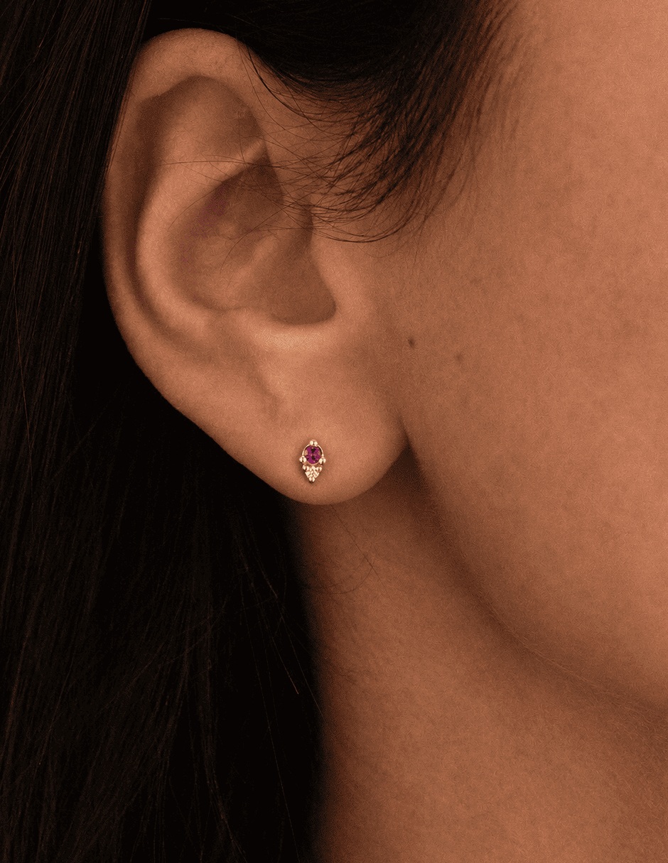 Piercing de gota golden circonias 14 k con acabado baño de oro zirconia 3