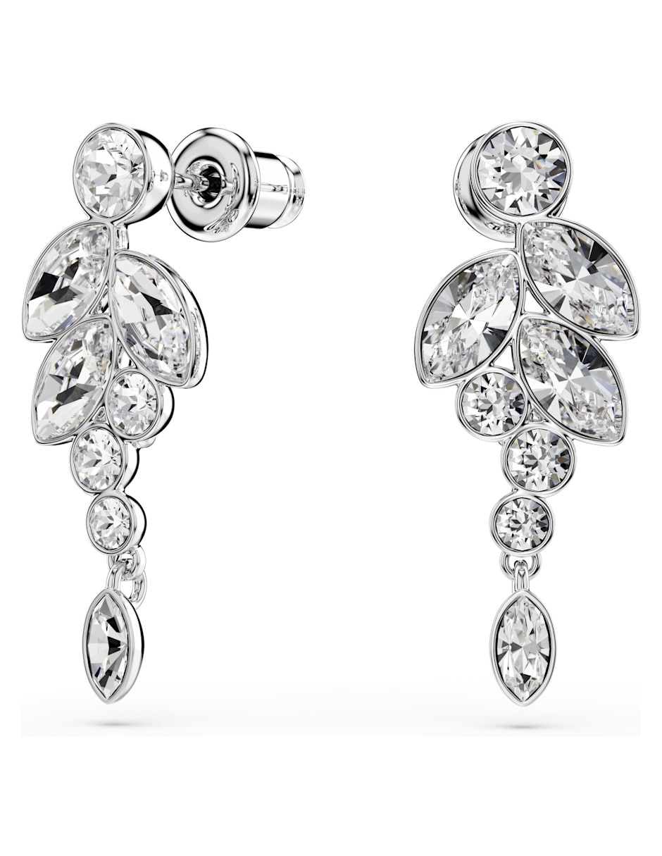 Aretes largos largos de de rodio con acabado brillante swarovski 5