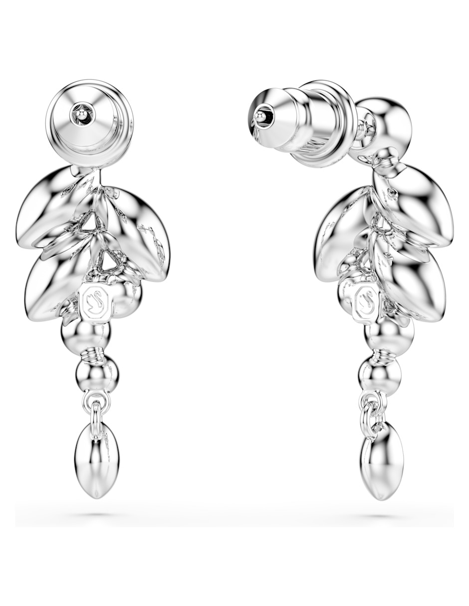 Aretes largos largos de de rodio con acabado brillante swarovski