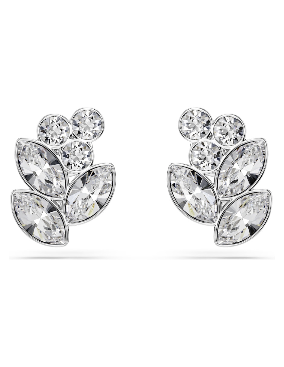 Broqueles de rodio con acabado brillante swarovski