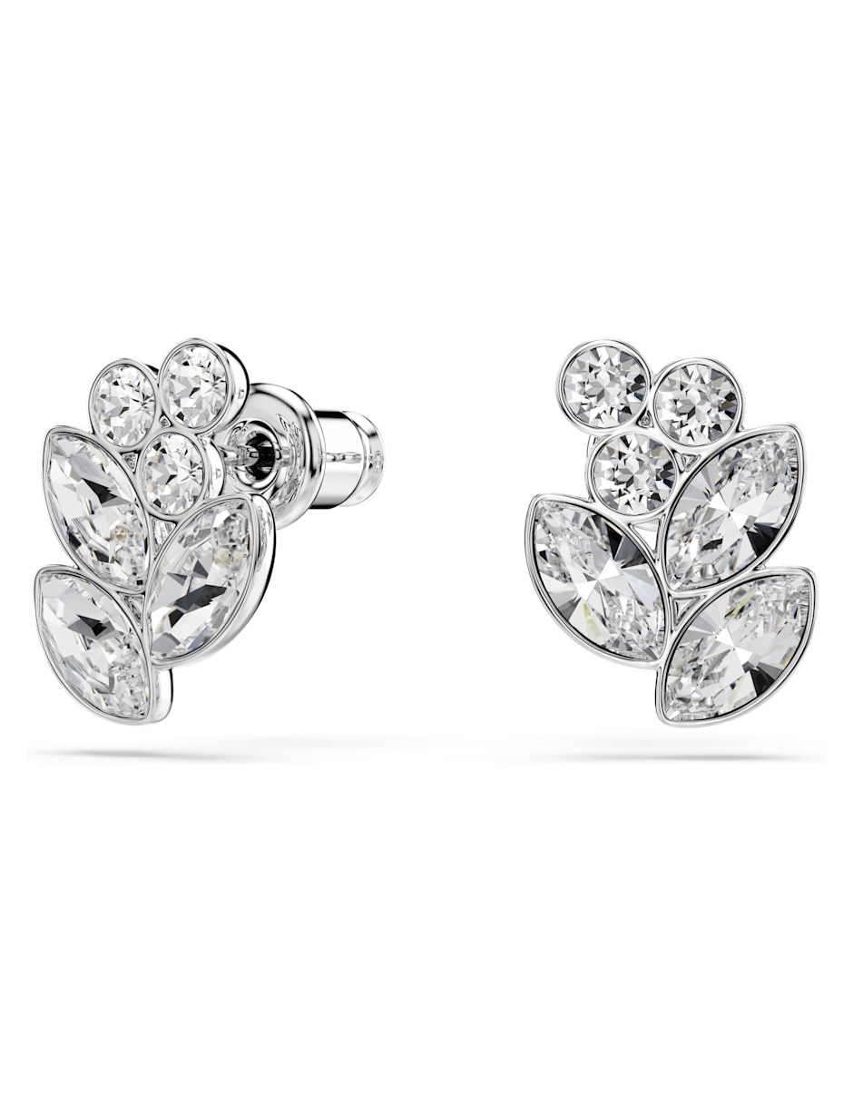 Broqueles de rodio con acabado brillante swarovski