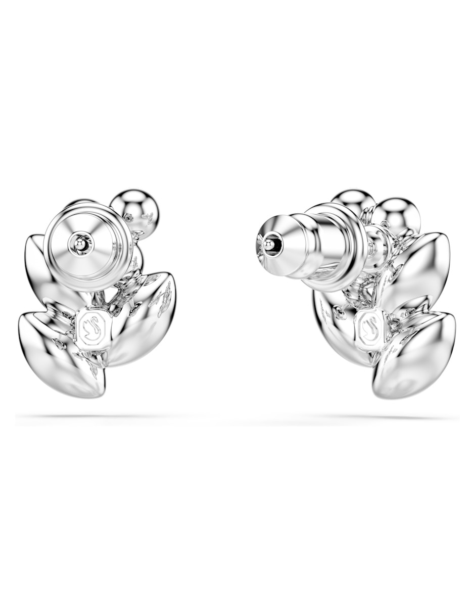Broqueles de rodio con acabado brillante swarovski