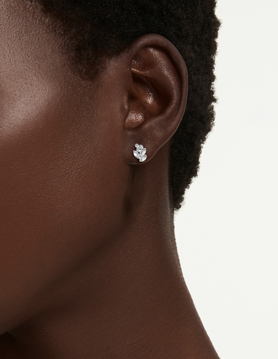 Broqueles de rodio con acabado brillante swarovski