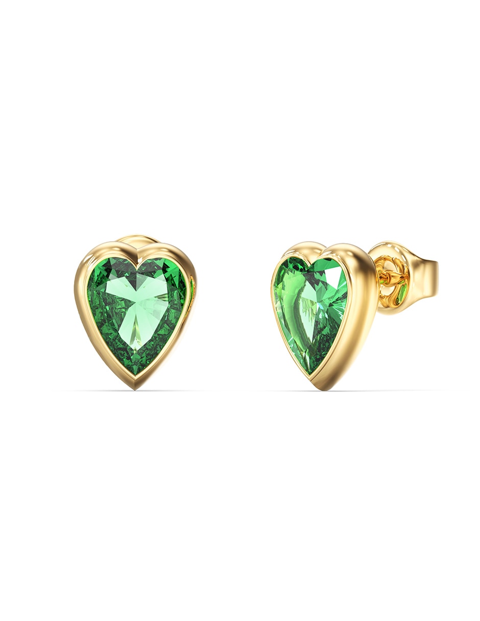 Broqueles de corazón Crystal Love con acabado brillante