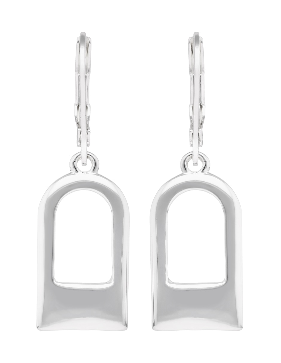 Aretes cuadrados Silver Hardware con acabado pulido