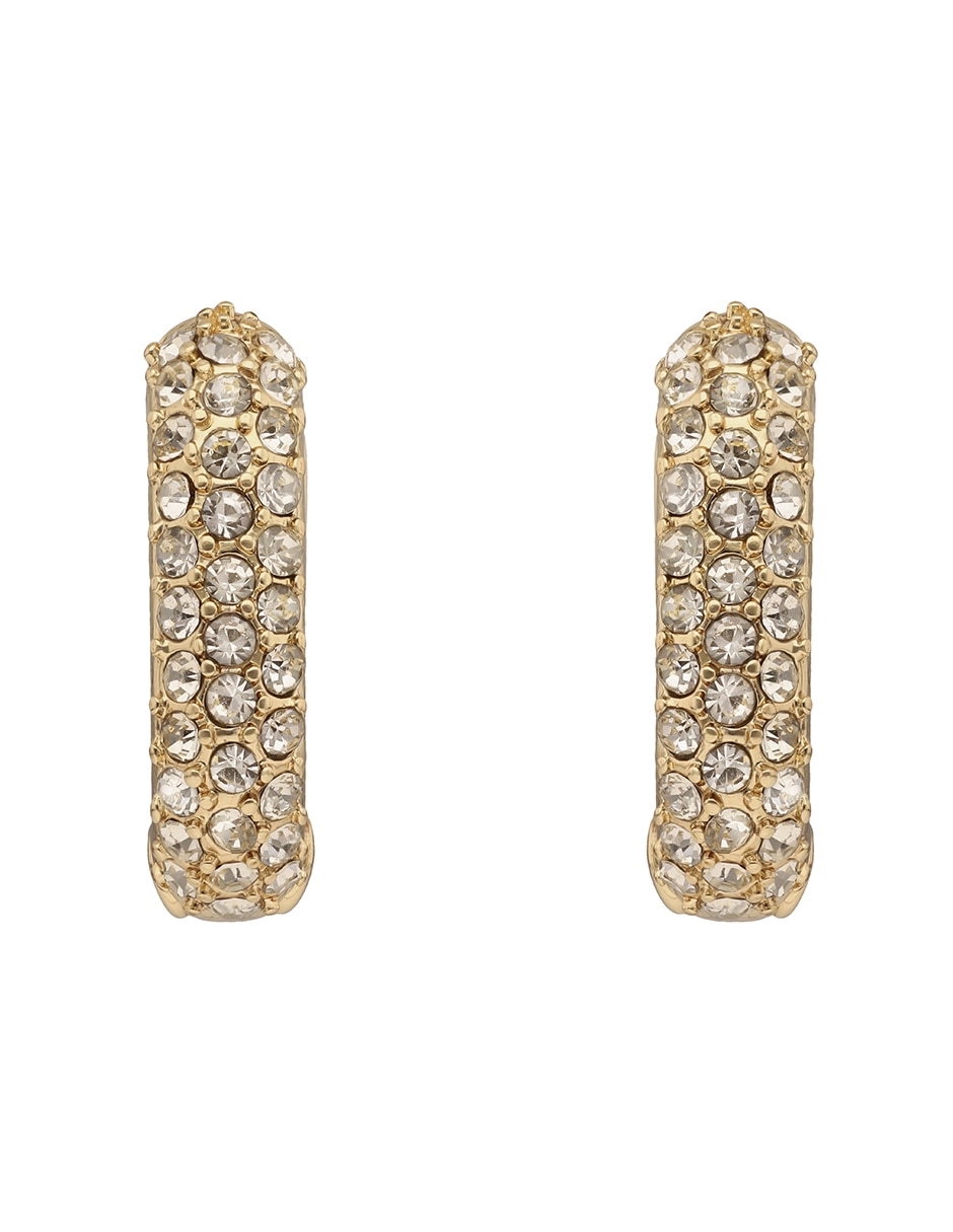 Aretes circulares Gold Crystal Knots con acabado pulido cristal Aretes circulares Gold Crystal Knots con acabado pulido cristal