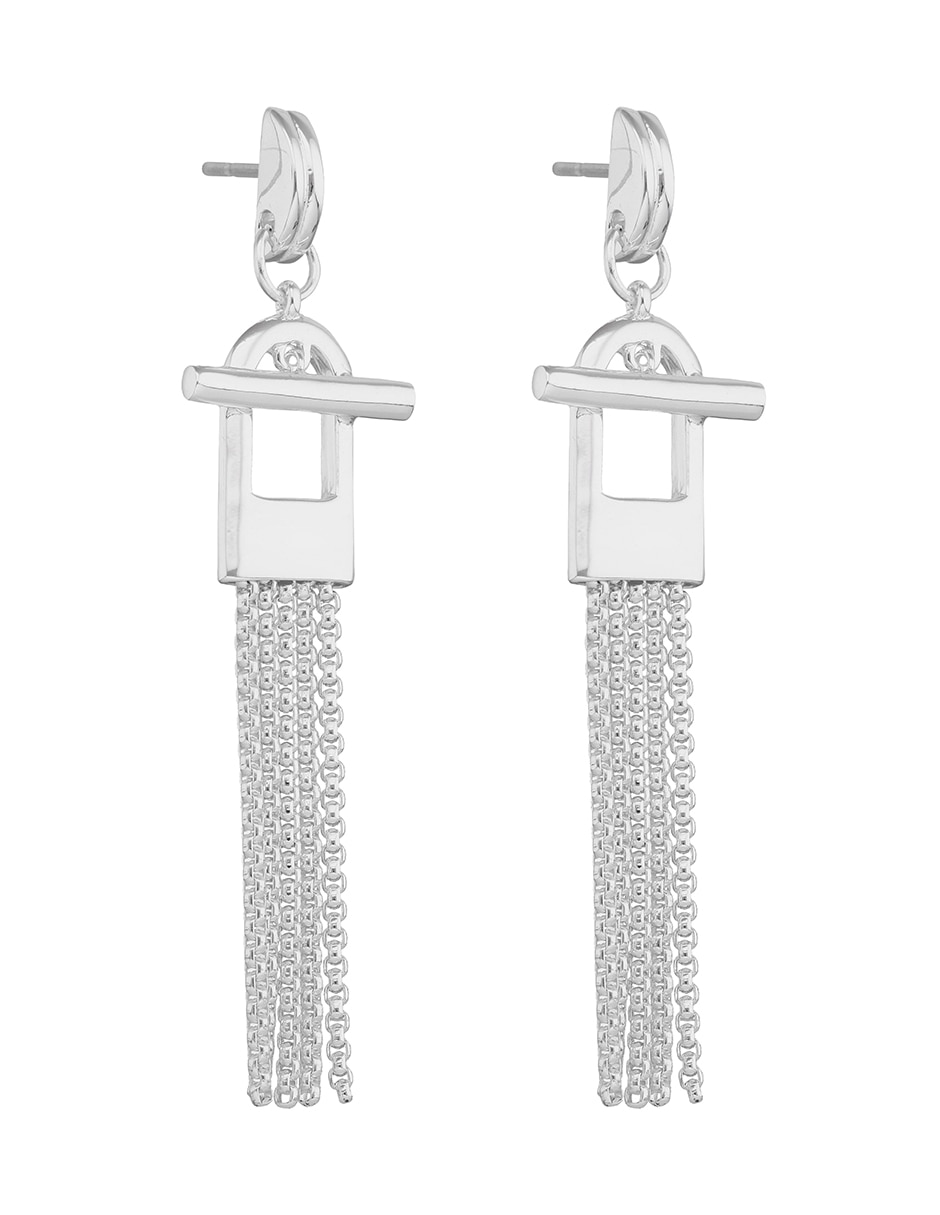 Aretes Silver Hardware con acabado pulido