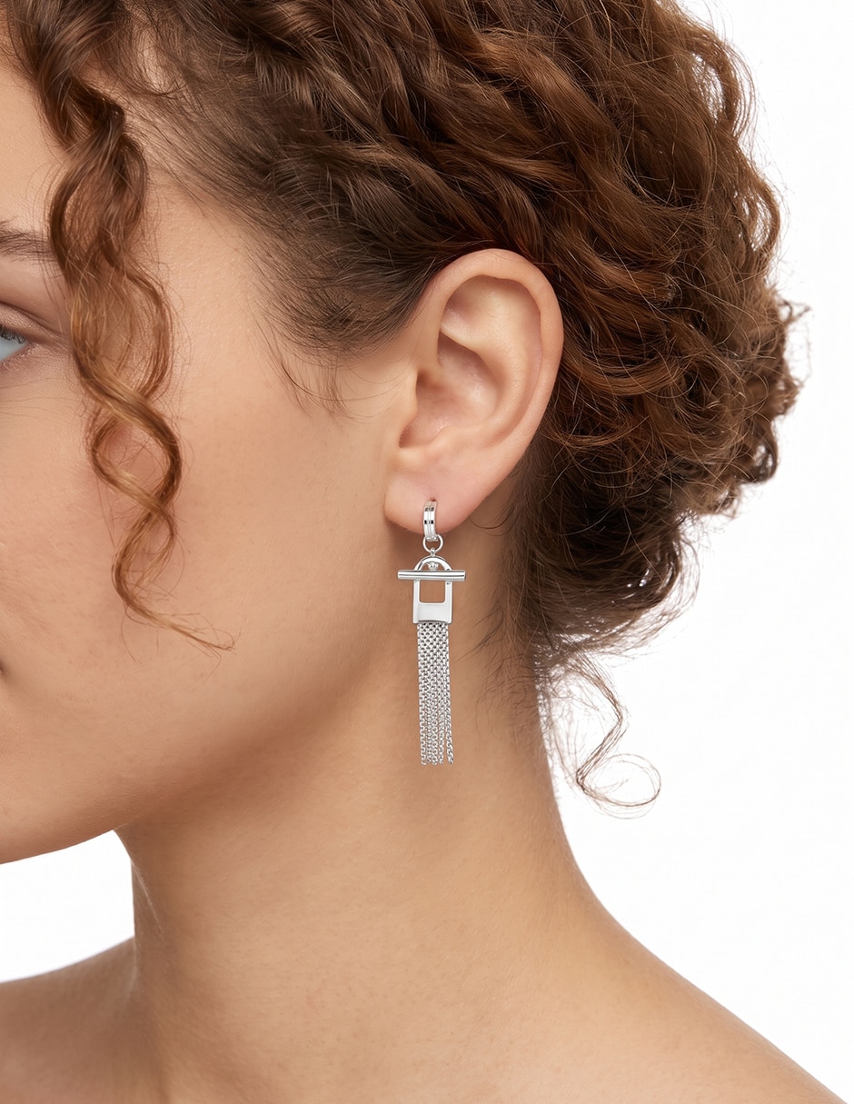 Aretes Silver Hardware con acabado pulido 2