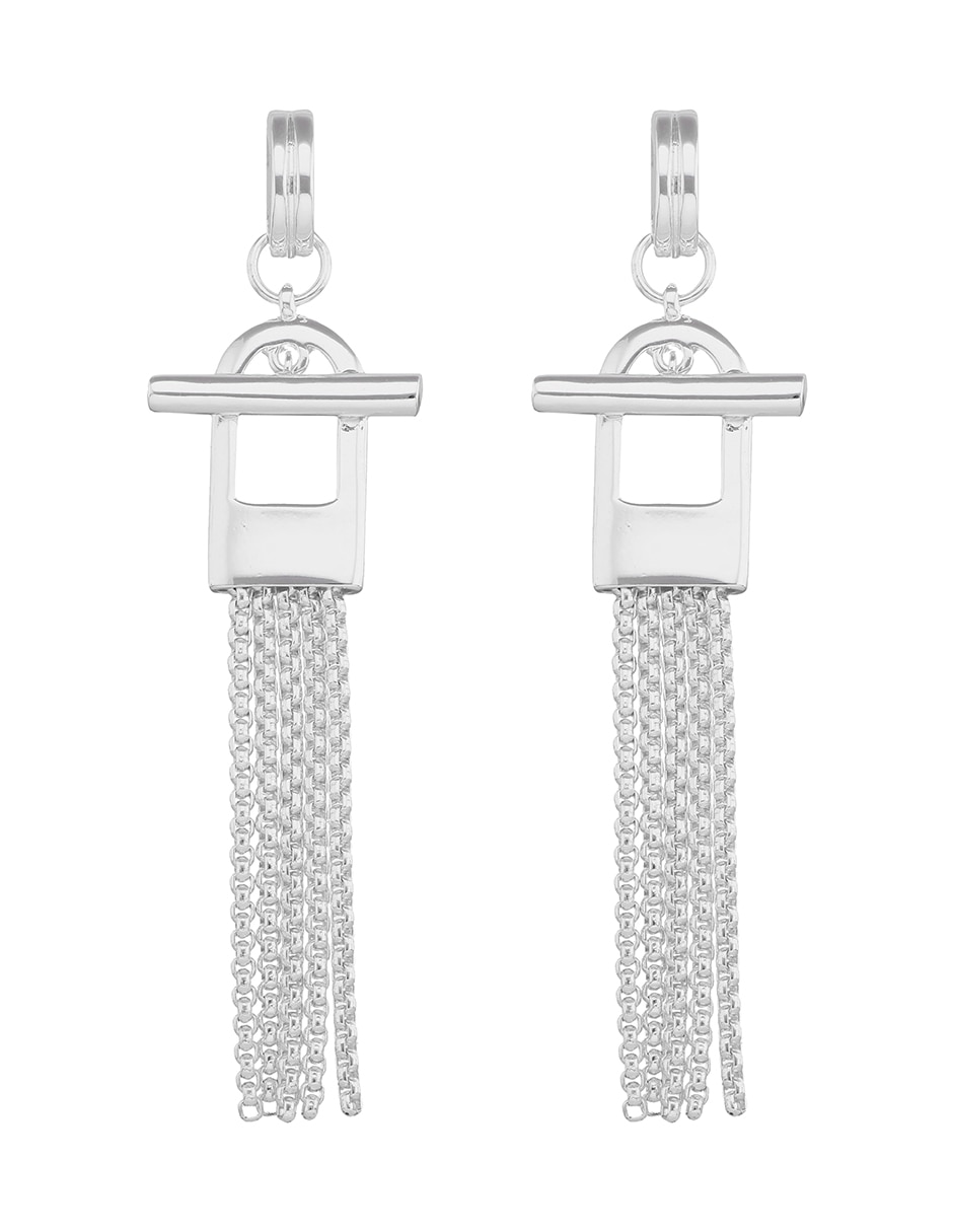 Aretes Silver Hardware con acabado pulido 3