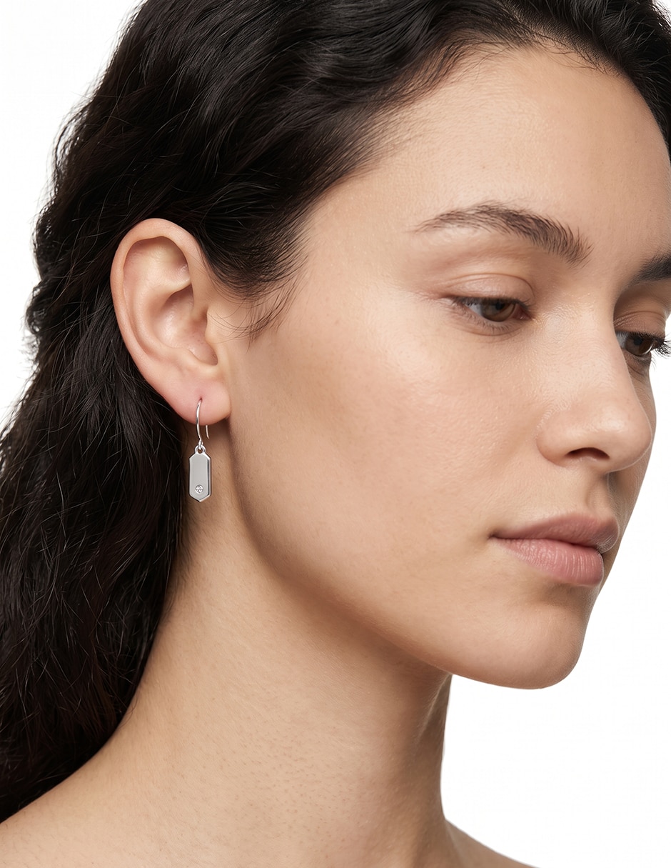 Set de aretes Silver Hardware con acabado pulido 3