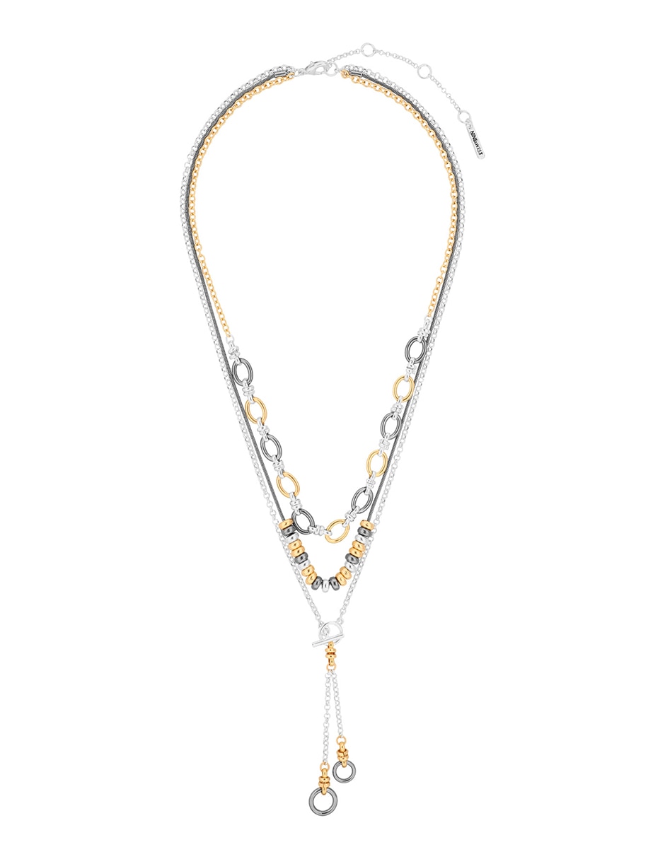 Collar de mixed metal links & beads