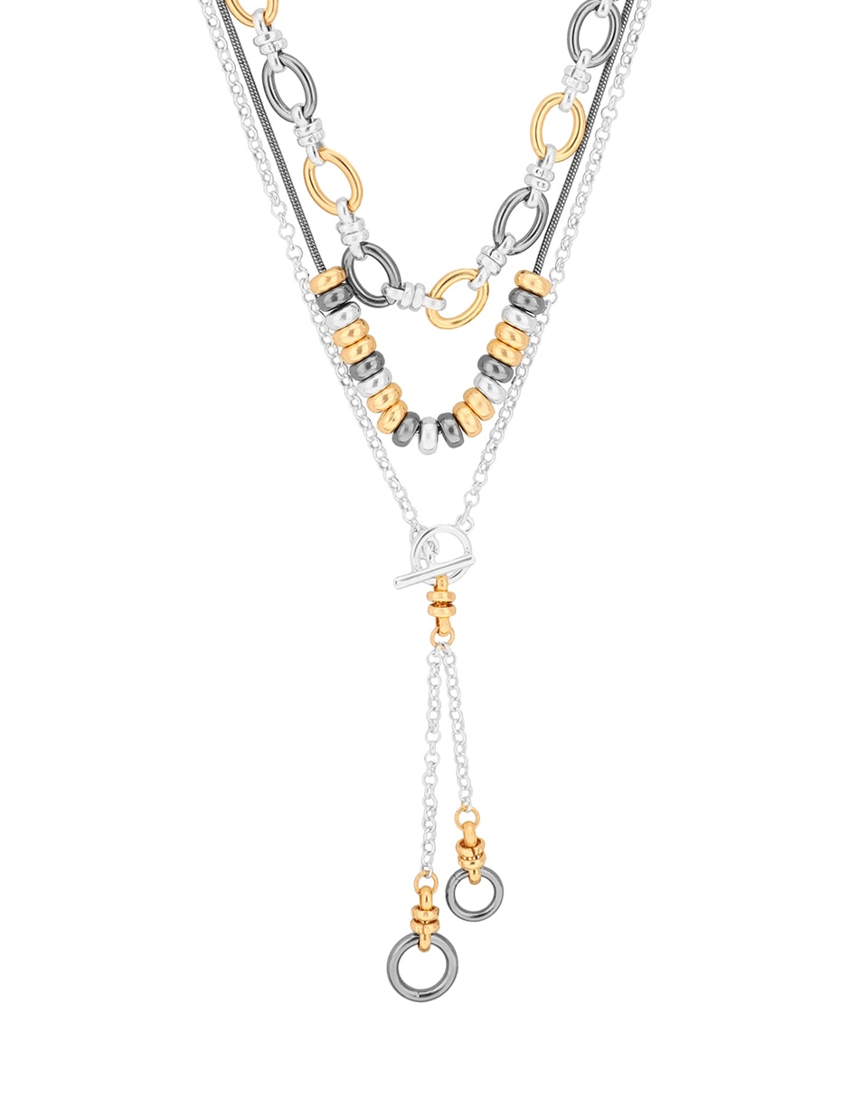 Collar de mixed metal links & beads 2
