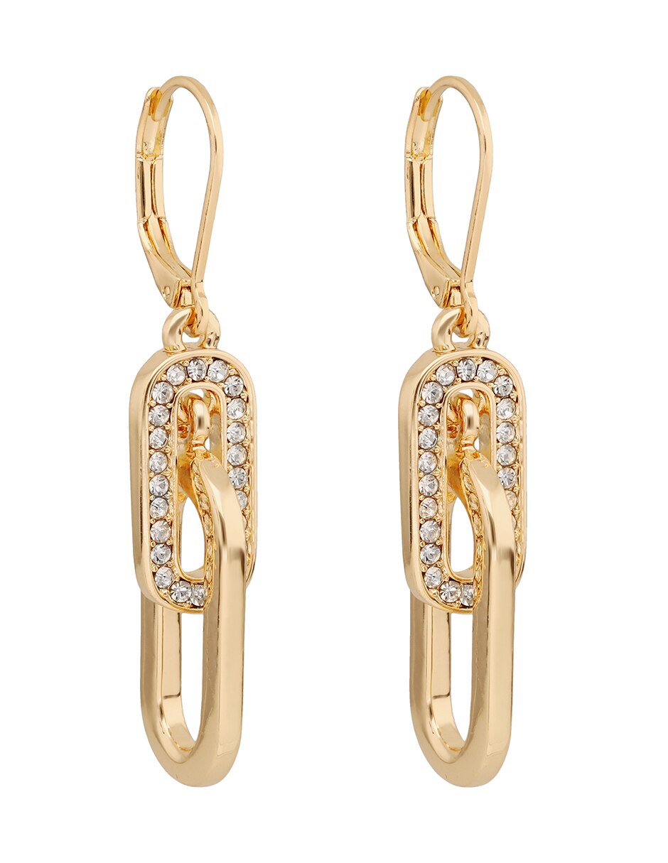 Aretes circulares Gold Crystal Knots con acabado pavé cristal 3
