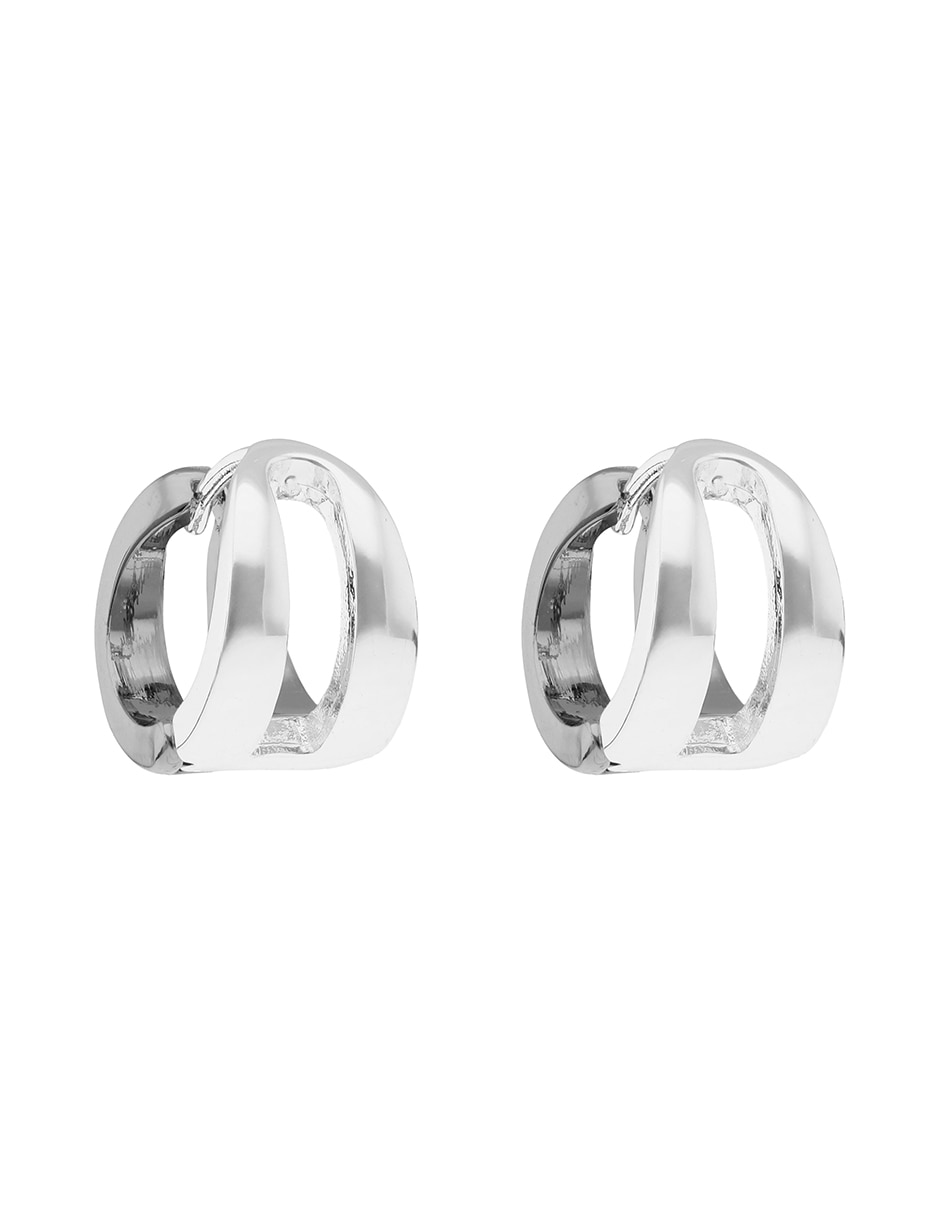 Aretes circulares Mixed Metal Links & Beads con acabado pulido 3