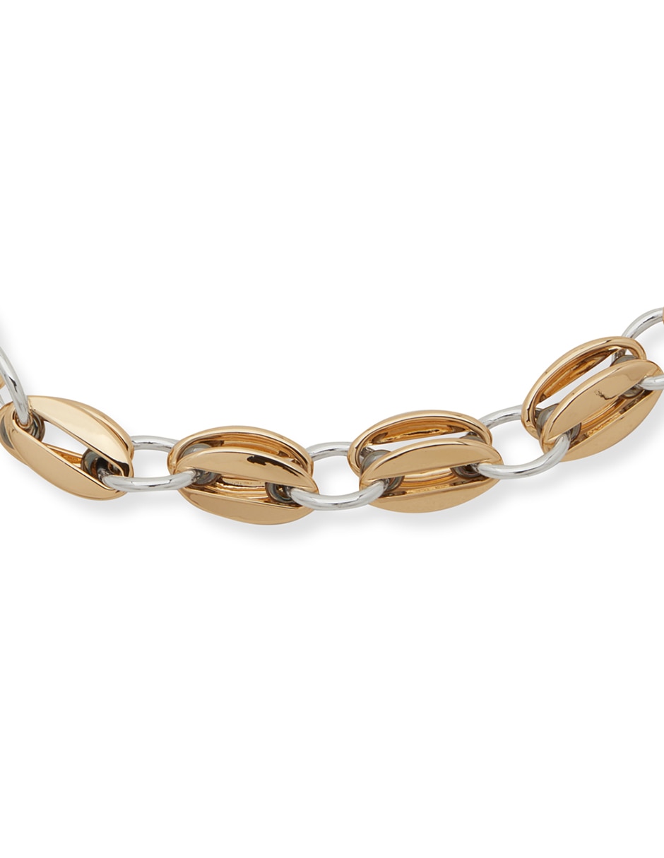 Collar mixed metal links & beads 2