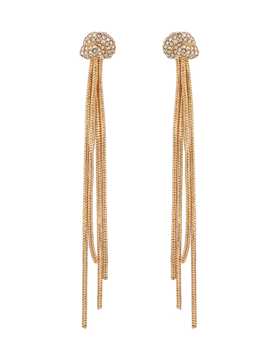 Aretes circulares Gold Crystal Knots con acabado pulido cristal Aretes circulares Gold Crystal Knots con acabado pulido cristal