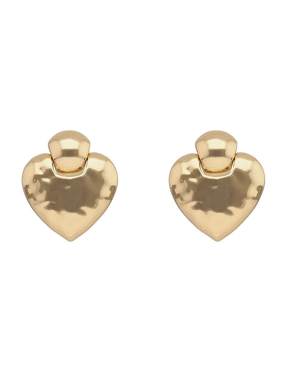 Aretes de corazón Metal Ears 1 May 26 con acabado pavé