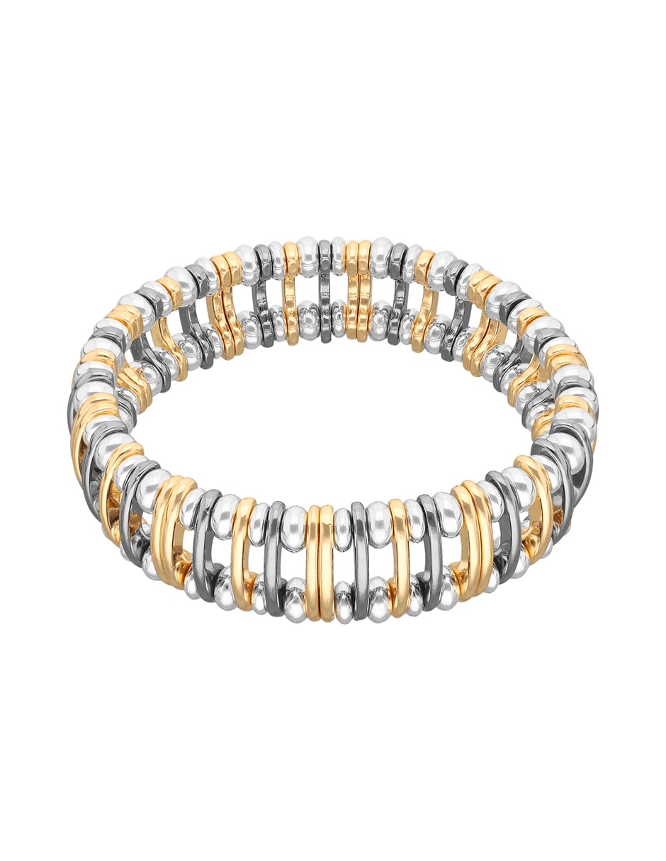 Pulsera con Mixed Metal Links & Beads acabado pulido