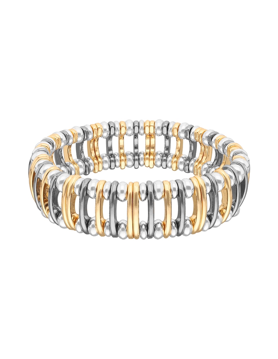 Pulsera con Mixed Metal Links & Beads acabado pulido 3