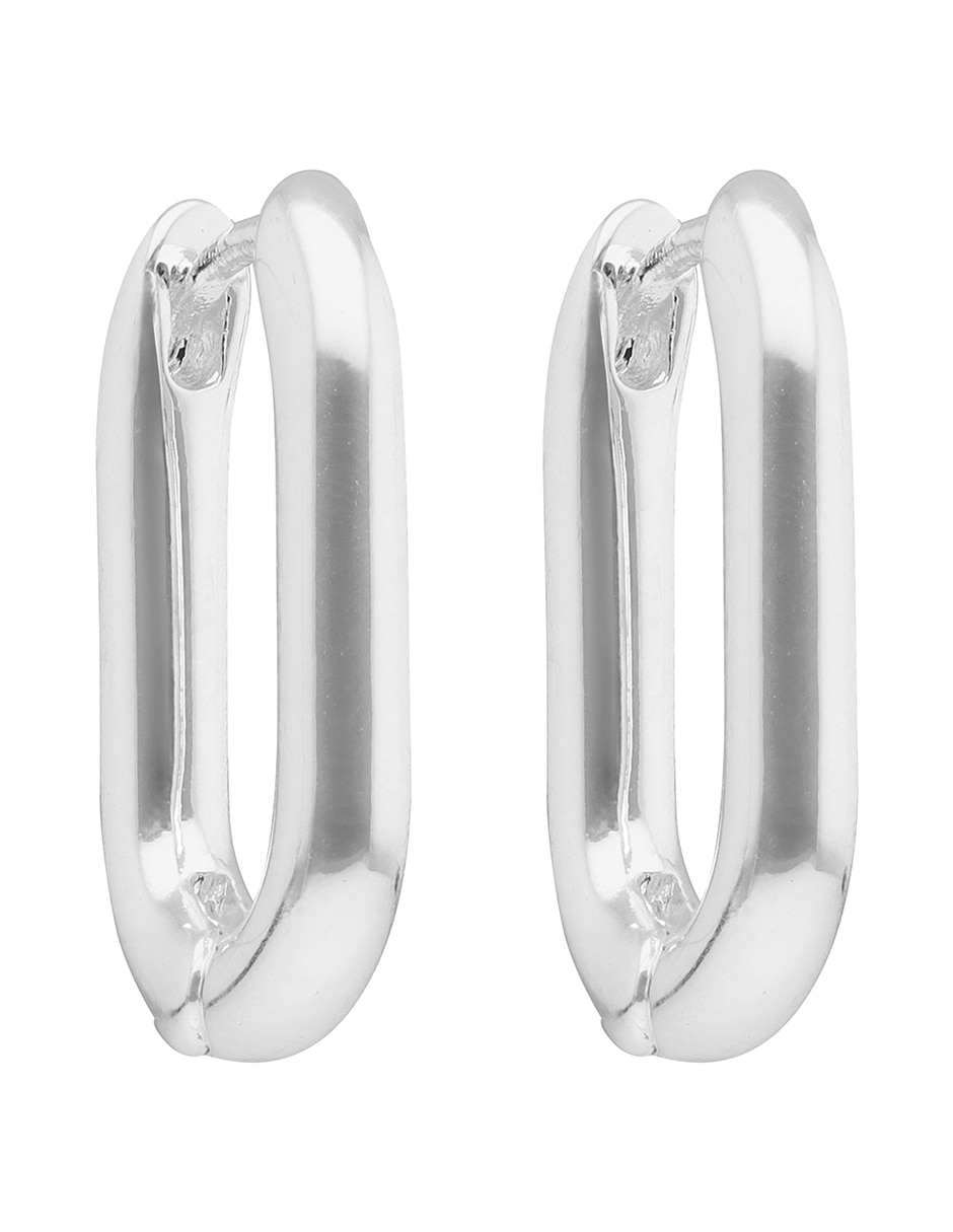 Aretes circulares Silver Hardware con acabado pulido Aretes circulares Silver Hardware con acabado pulido