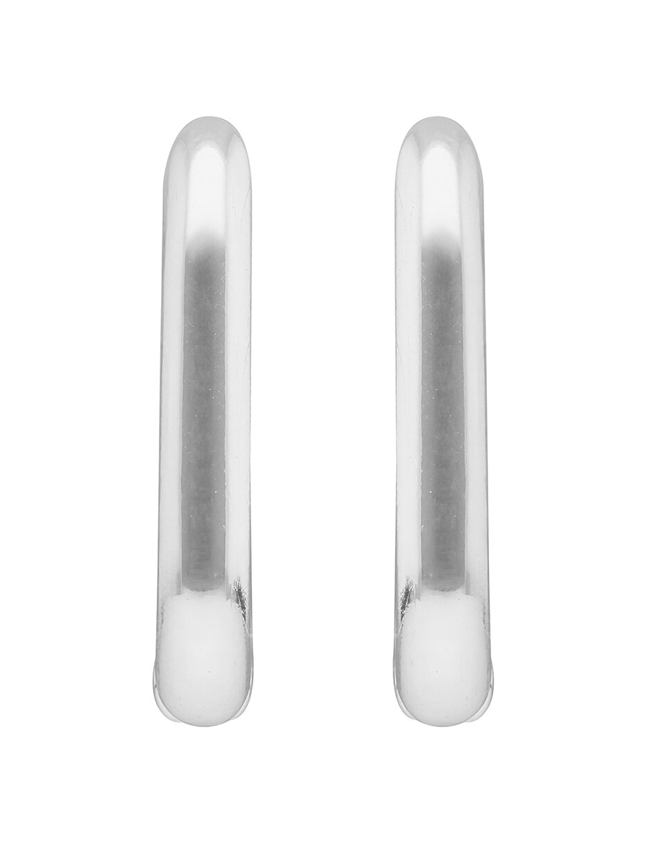Aretes circulares Silver Hardware con acabado pulido 2