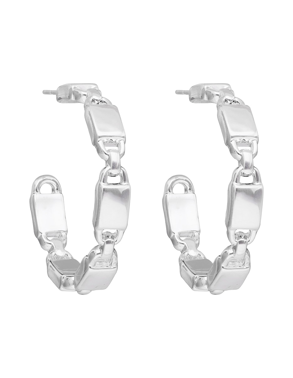 Aretes circulares Silver Hardware con acabado pulido Aretes circulares Silver Hardware con acabado pulido