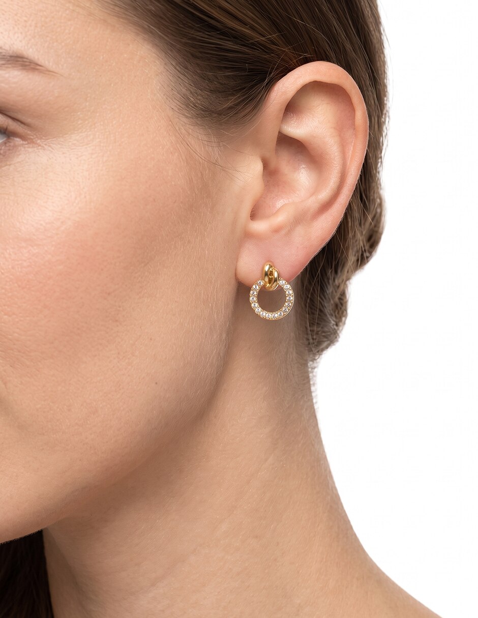Set de aretes Gold Crystal Knots con acabado pulido cristal 3