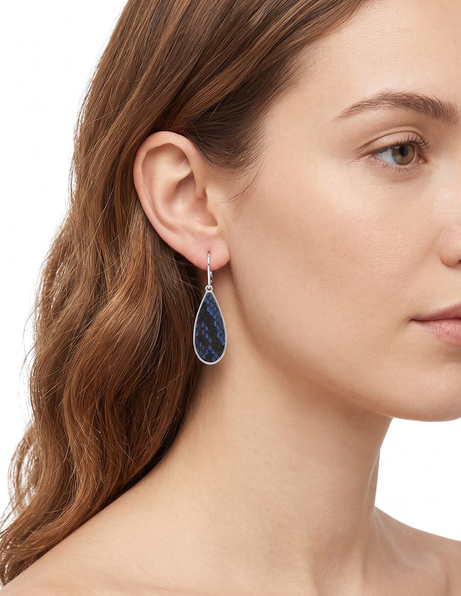 Aretes de gota con acabado brillante 3