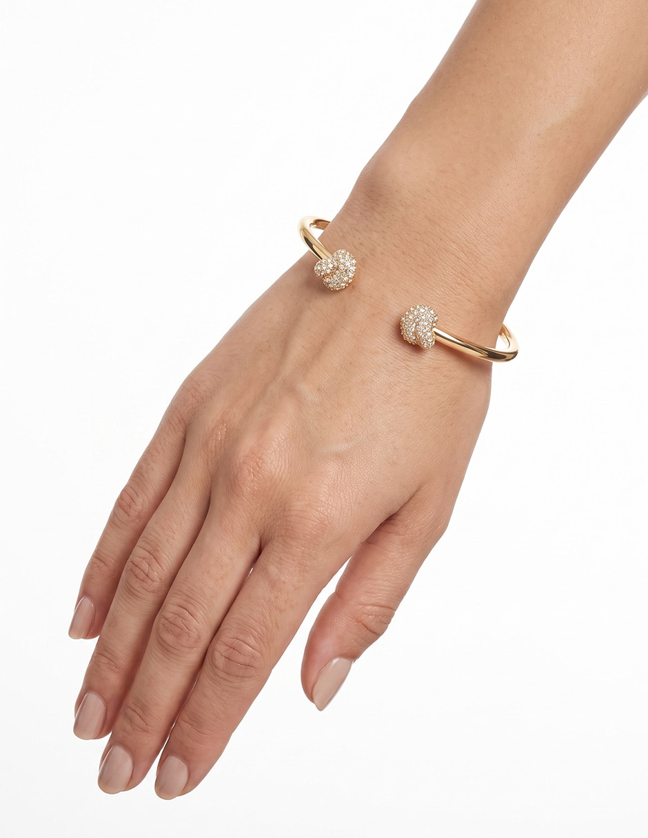 Pulsera con Gold Crystal Knots acabado pulido 2